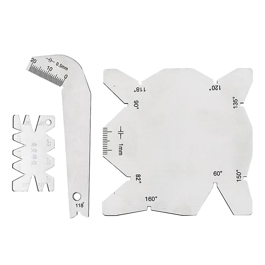 3-Piece Drill Bit Angle Gauge Dirll Sharpener Tool S/S Inspection Angle Gage