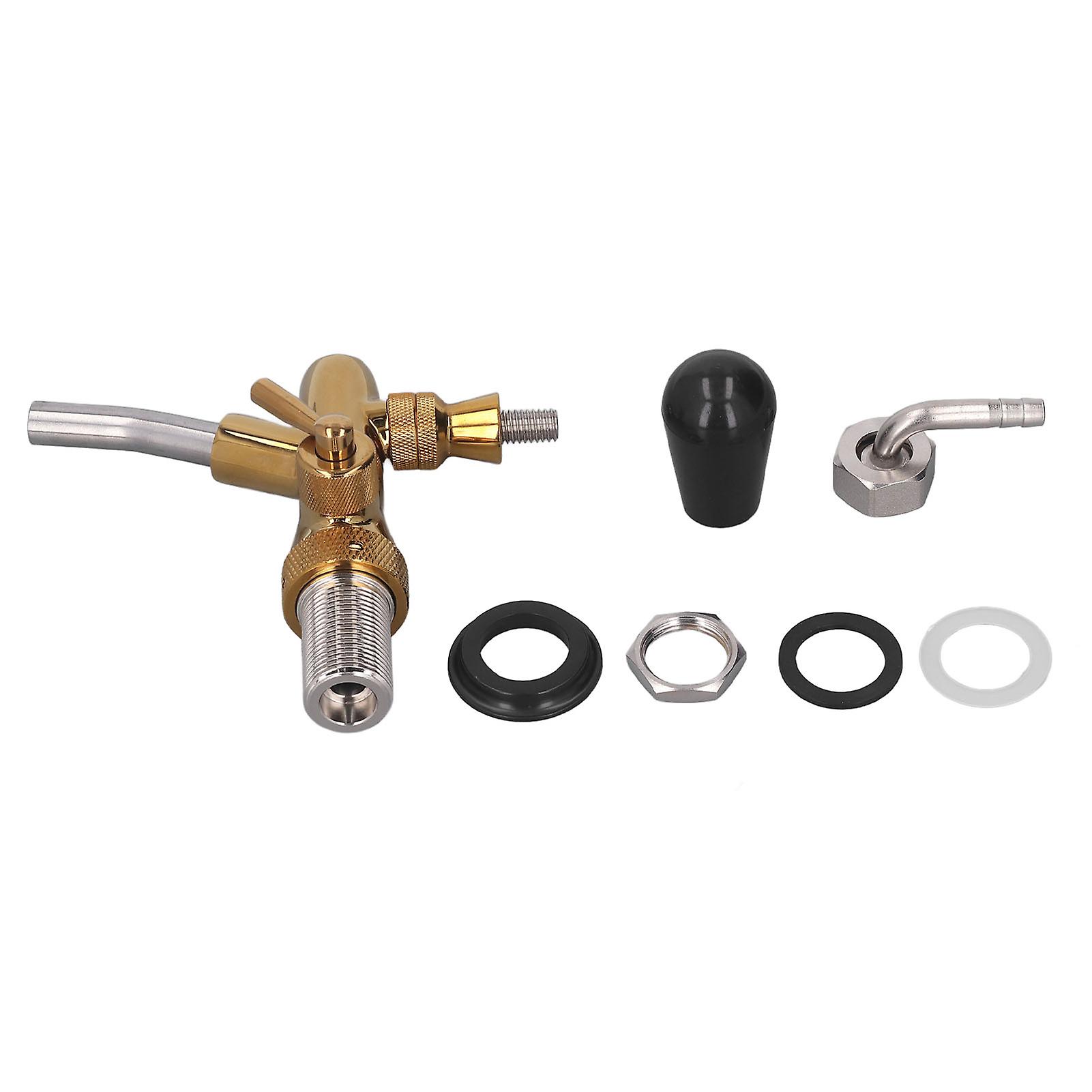 Adjustable Beer Tap with Short Handle Stainless Steel for Beer Dispenser for Beer Keg
