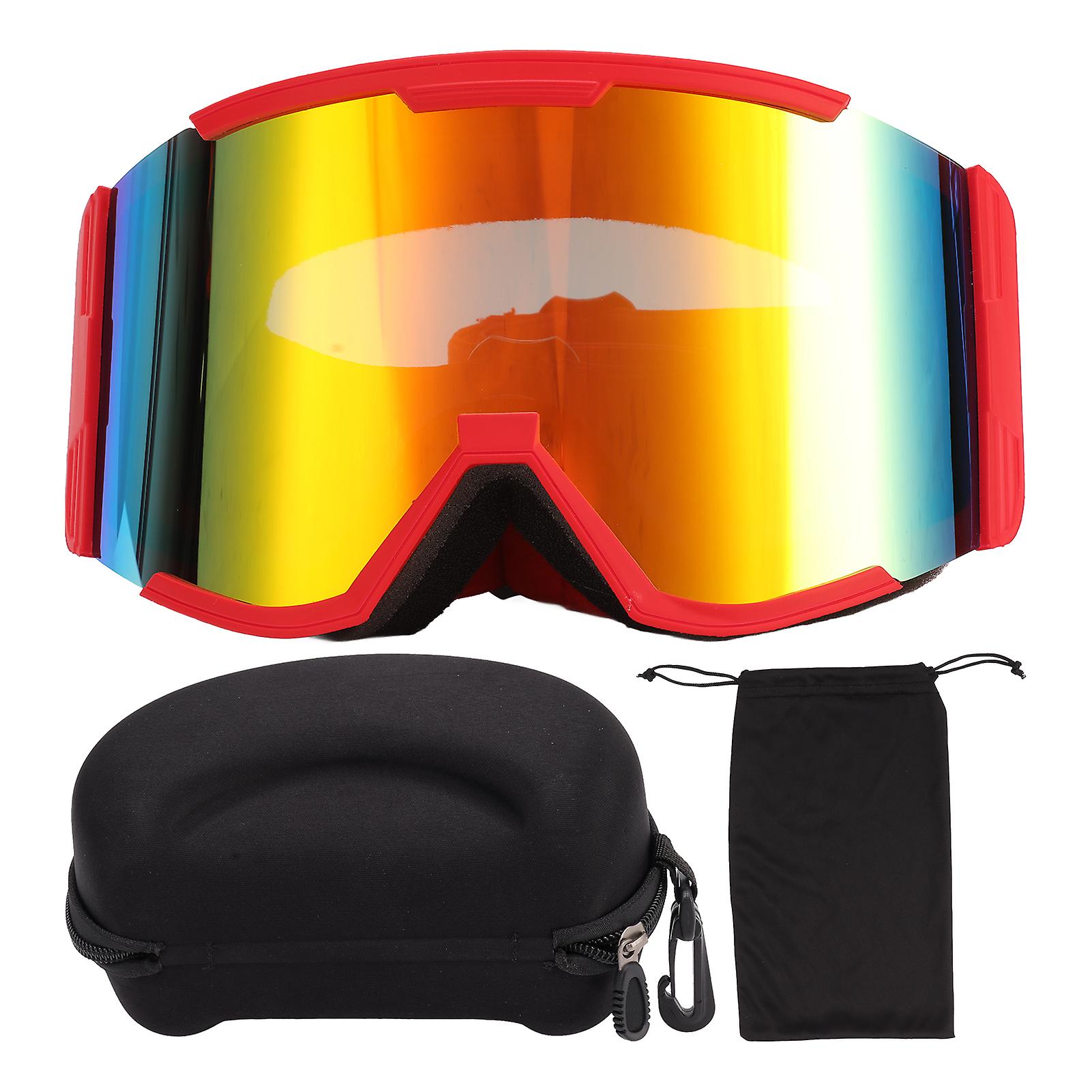 大人用スキーゴーグル二重層防曇大視野円筒形スノーゴーグル防風クライミンググラス、男性に適しています