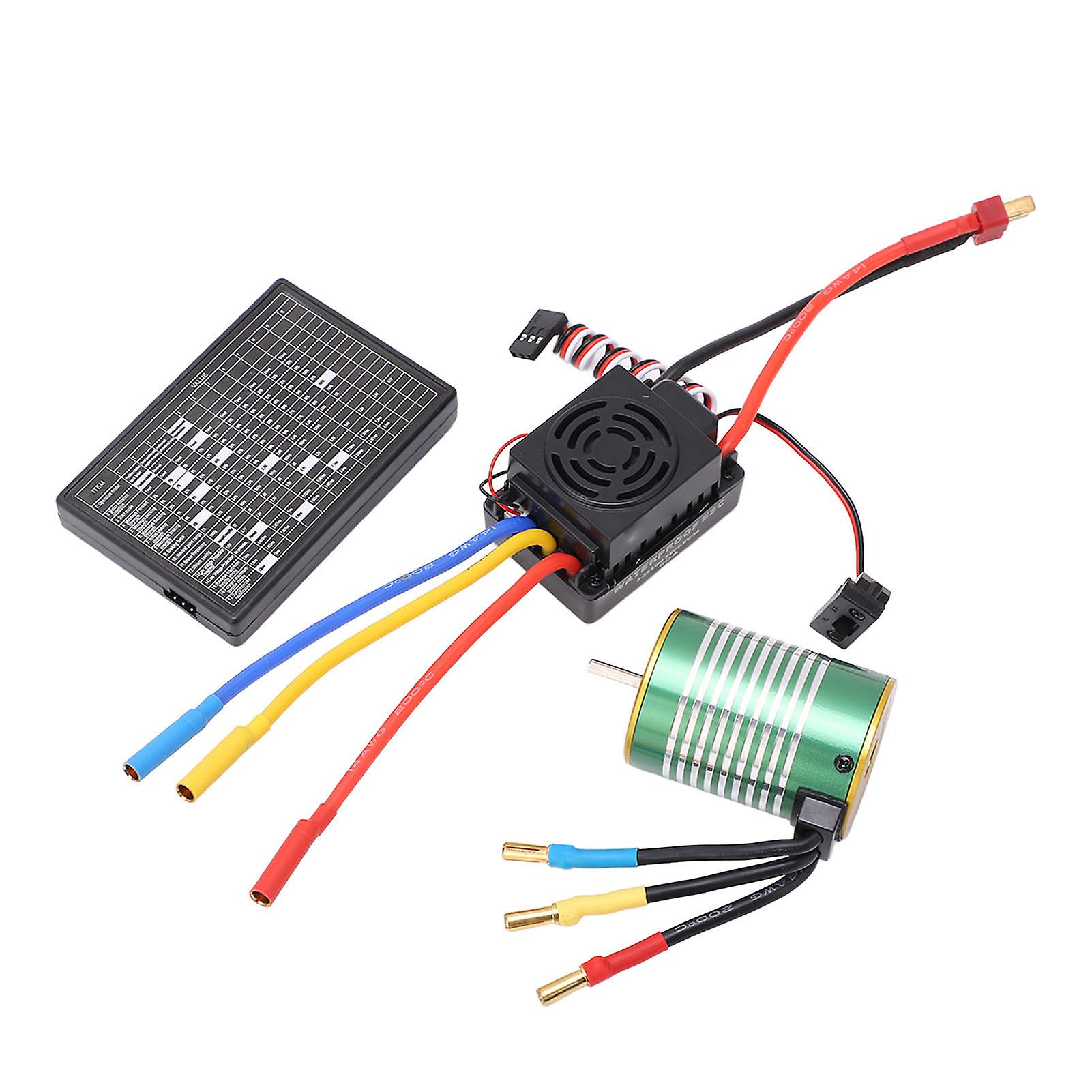 3650 4300KV brushless motor kit 60A brushless ESC programming card combo for 1/10 RC car