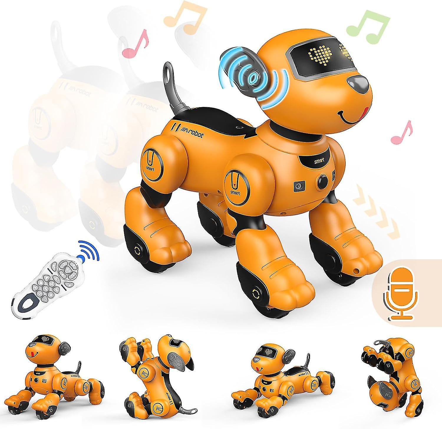 Smart Robot Dog Toys For Kids Voice Control Interactive Stunt Robots Pet Programmable Robotic Toy For 3-5 6 7 8-10 Year Old Boy Christmas Birthday Gif