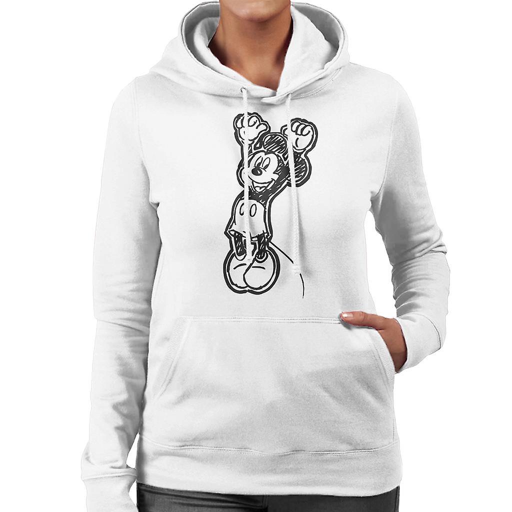Disney Mickey Mouse Sketch Jump For Joy Women's Hooded Sweatshirt