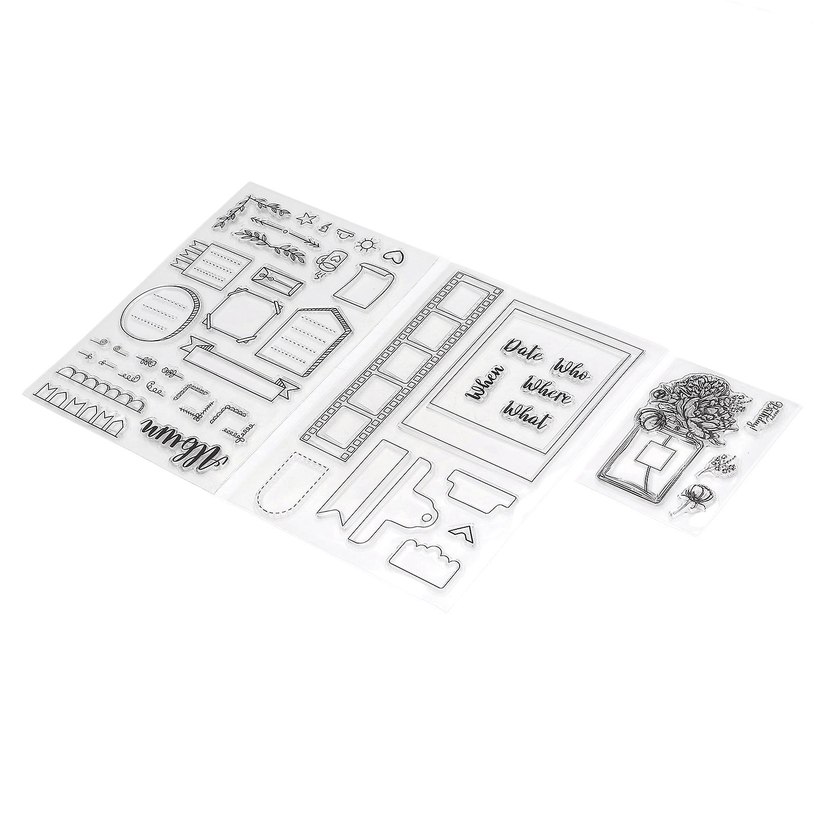 3pcs Clear Stamps DIY Interesting Durable Reusable TPR Material Transparent Appearance Embossing Scrapbooking Tool 