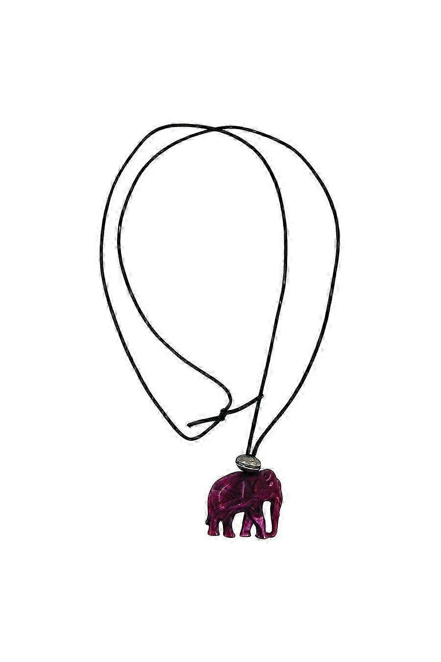 Necklace Elephant Purple Marbled - Gl01054