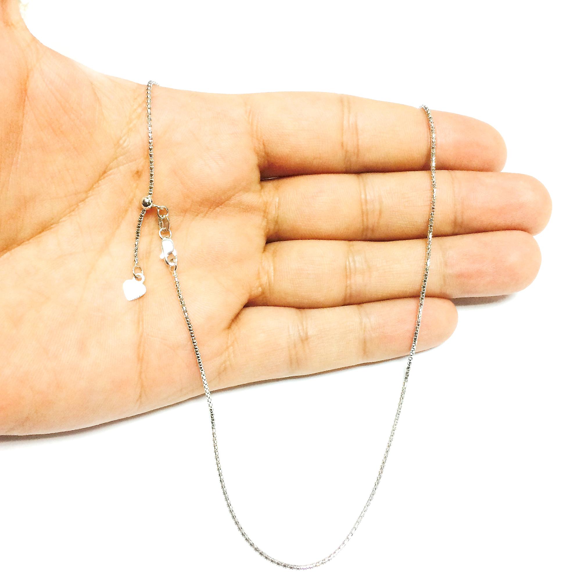 14k Rose Gold Popcorn Pendant Chain Necklace – 22" Adjustable, 1.3mm, 2.6g – RCI Signed