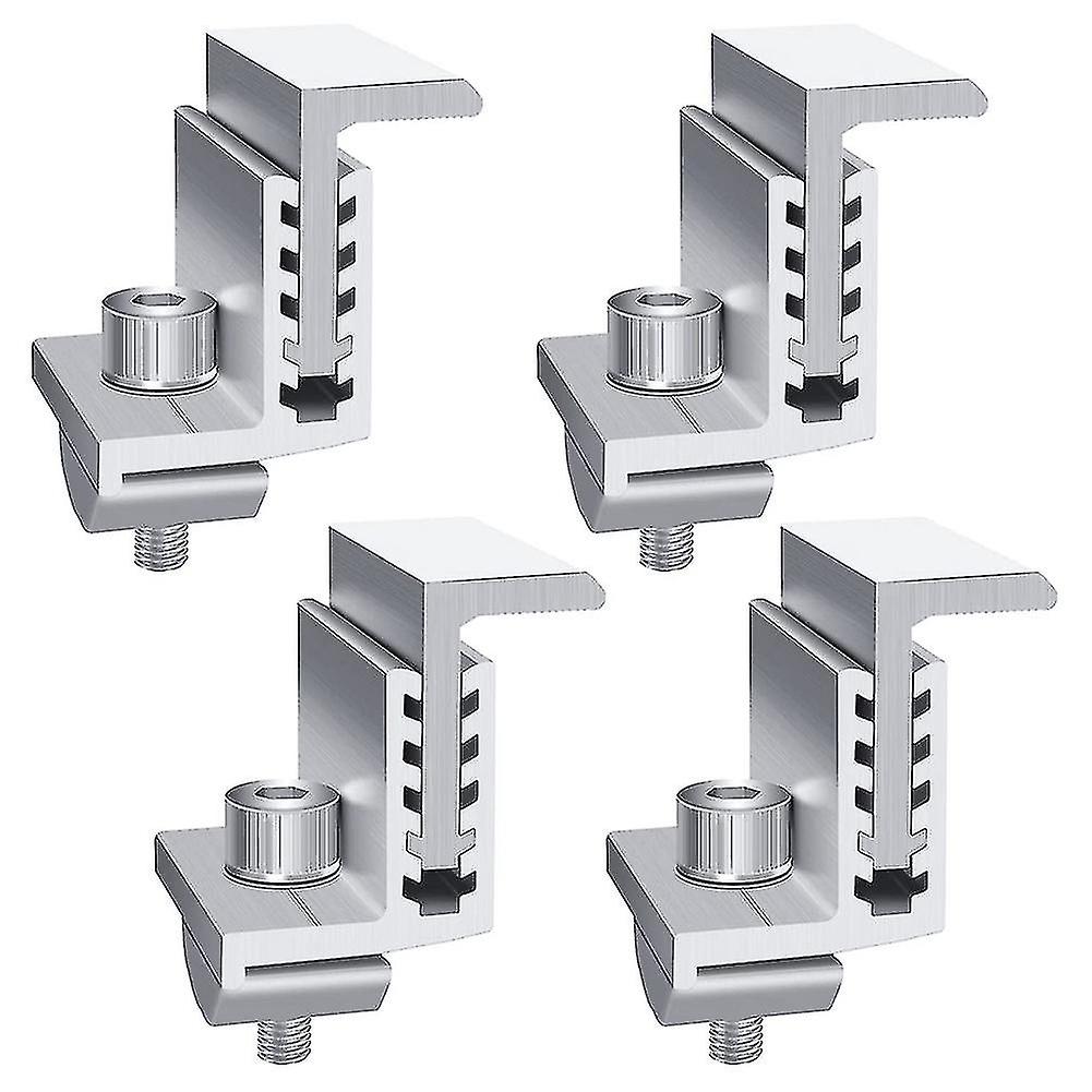 4 Packs Solar Panel Mounting Brackets Adjustable End Panel Clamp Aluminum Bracket For Solar Panel P
