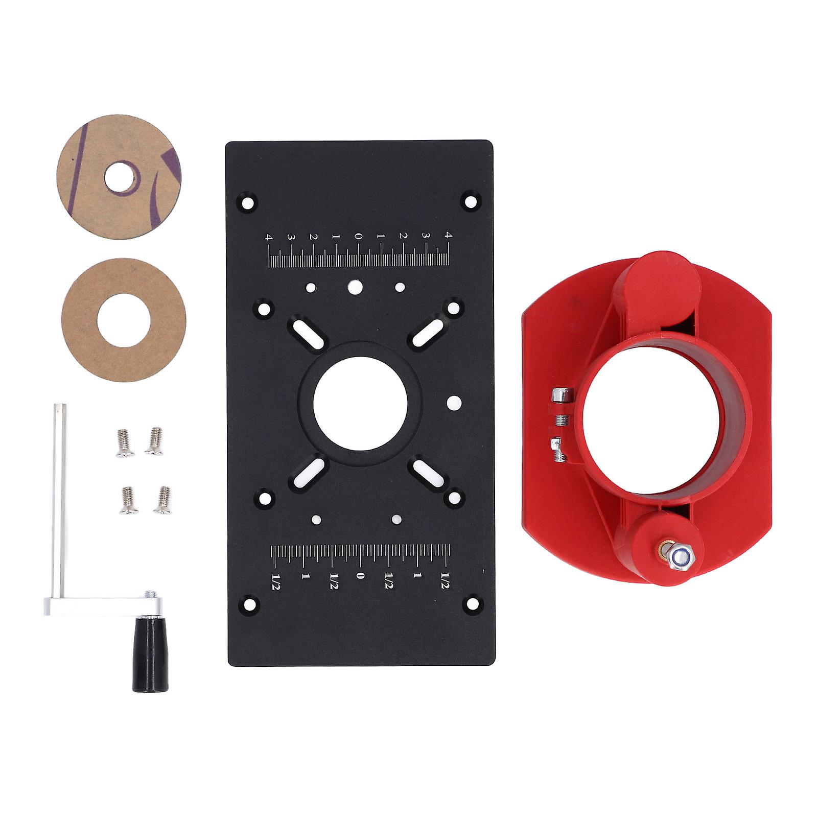 Manual Lifting Base M8 Black Flip Board Router Insert Plate System Kit for Woodworking Milling Chamfering Slotting