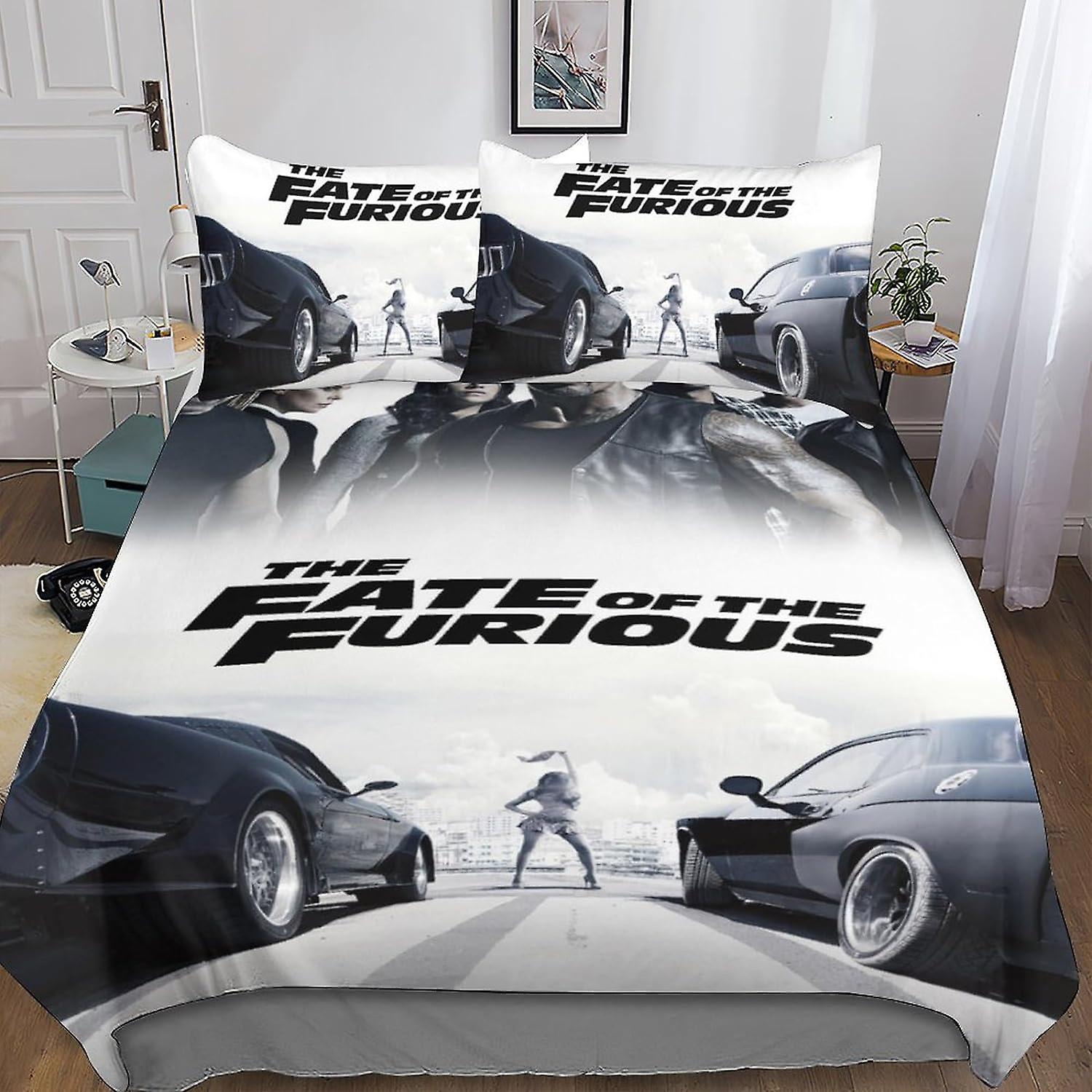 Entemah سريع وغاضب غطاء لحاف مع أكياس وسائد 3D المطبوعة الفراش مجموعة مع سحاب إغلاق تصميم فريد مضاد للحساسية فيلم لحاف غطاء