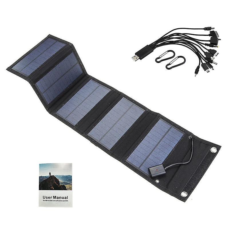 Foldbar USB Solar Panel Bærbar foldbar vandtæt solpanel oplader Udendørs mobil strømdej