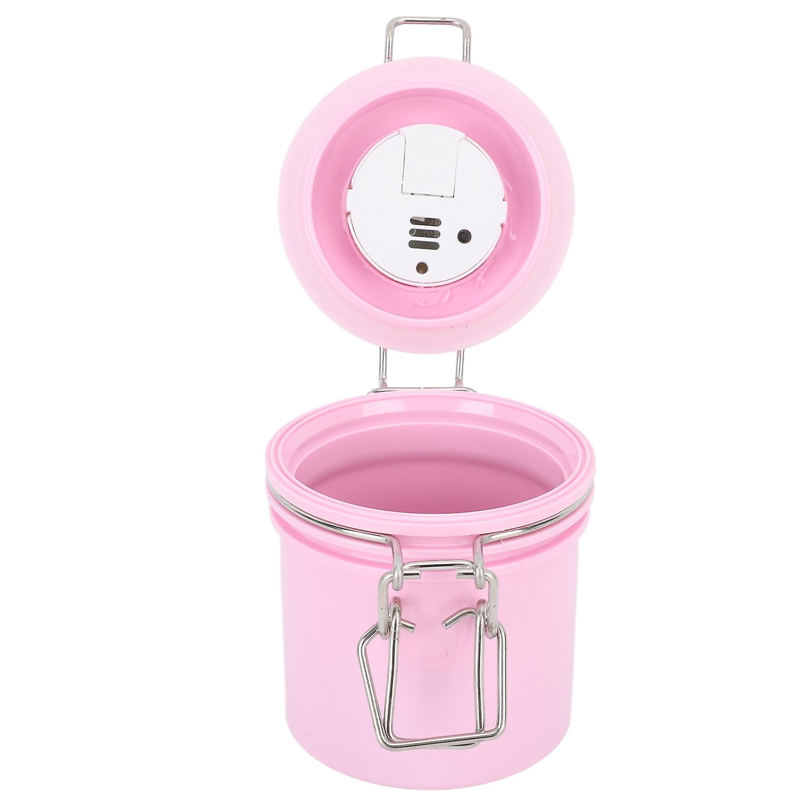 Eyelash Glue Storage Jar 250ml Thermometer Hygrometer Lash Extension Glue Storage Container Pink 