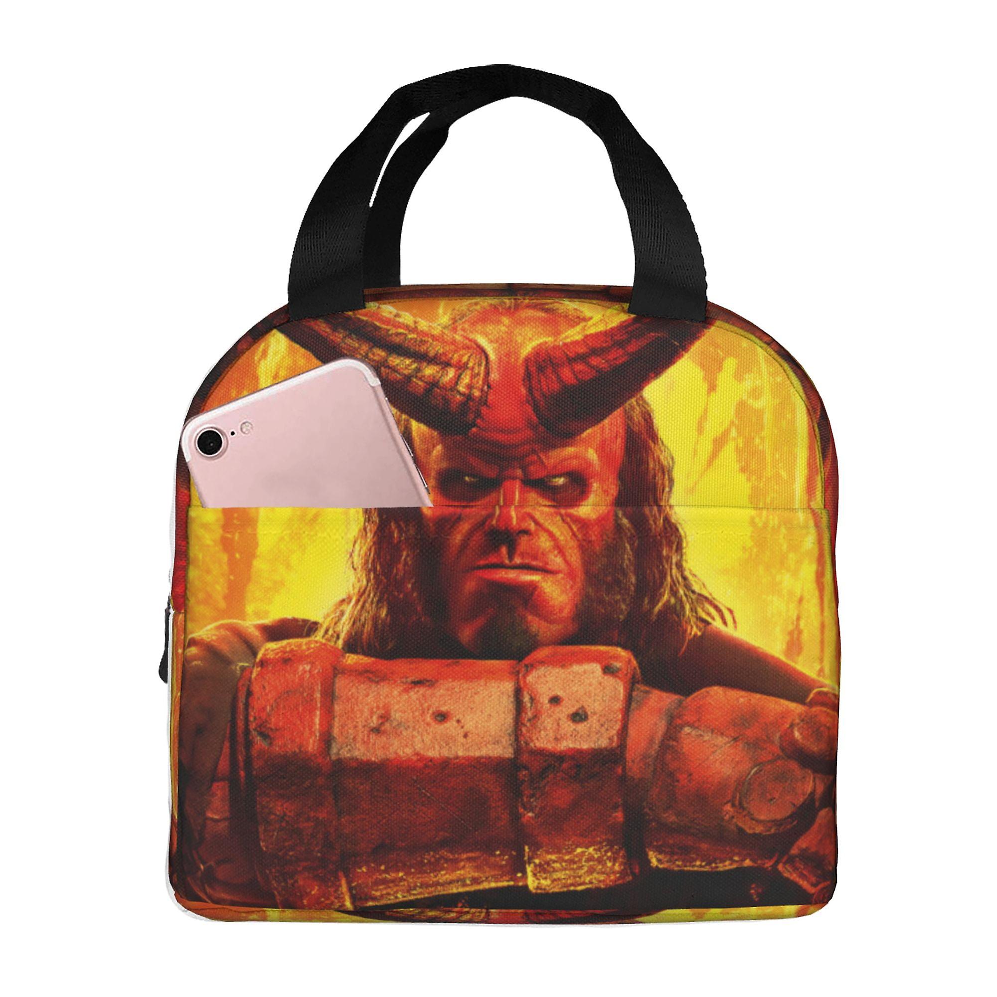 حقيبة غداء صندوق غداء Hellboy قابلة لإعادة الاستخدام معزول صندوق غداء حقيبة يد للحفاظ على الطعام طازجا للمكتب للفتيات في سن المراهقة النساء والرجال مكتب العمل في الهواء الطلق نزهة