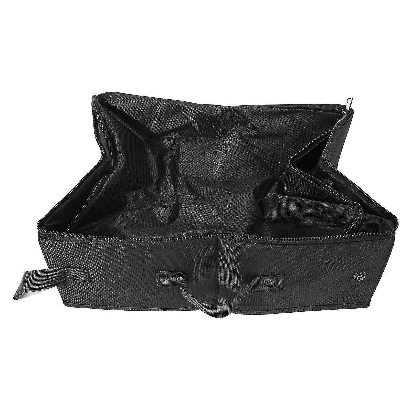 Portable Cat Travel Litter Box with Lid Leakproof Waterproof Collapsible Cat Litter Box with Sealed Dual Zippers 