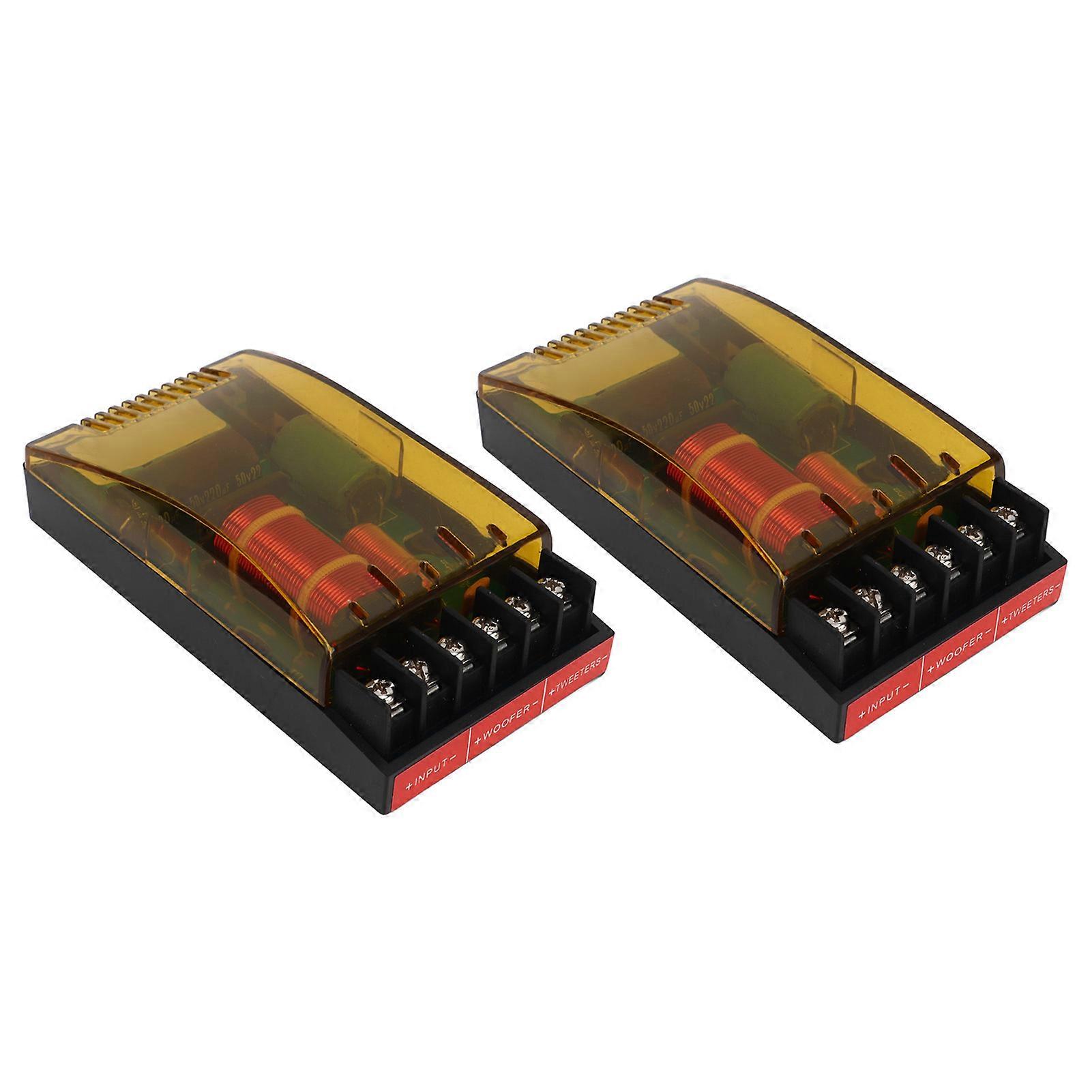 Pair of 2 Way Car Audio Crossover Universal 120W Overcurrent Protection Audio Frequency Divider 12V 
