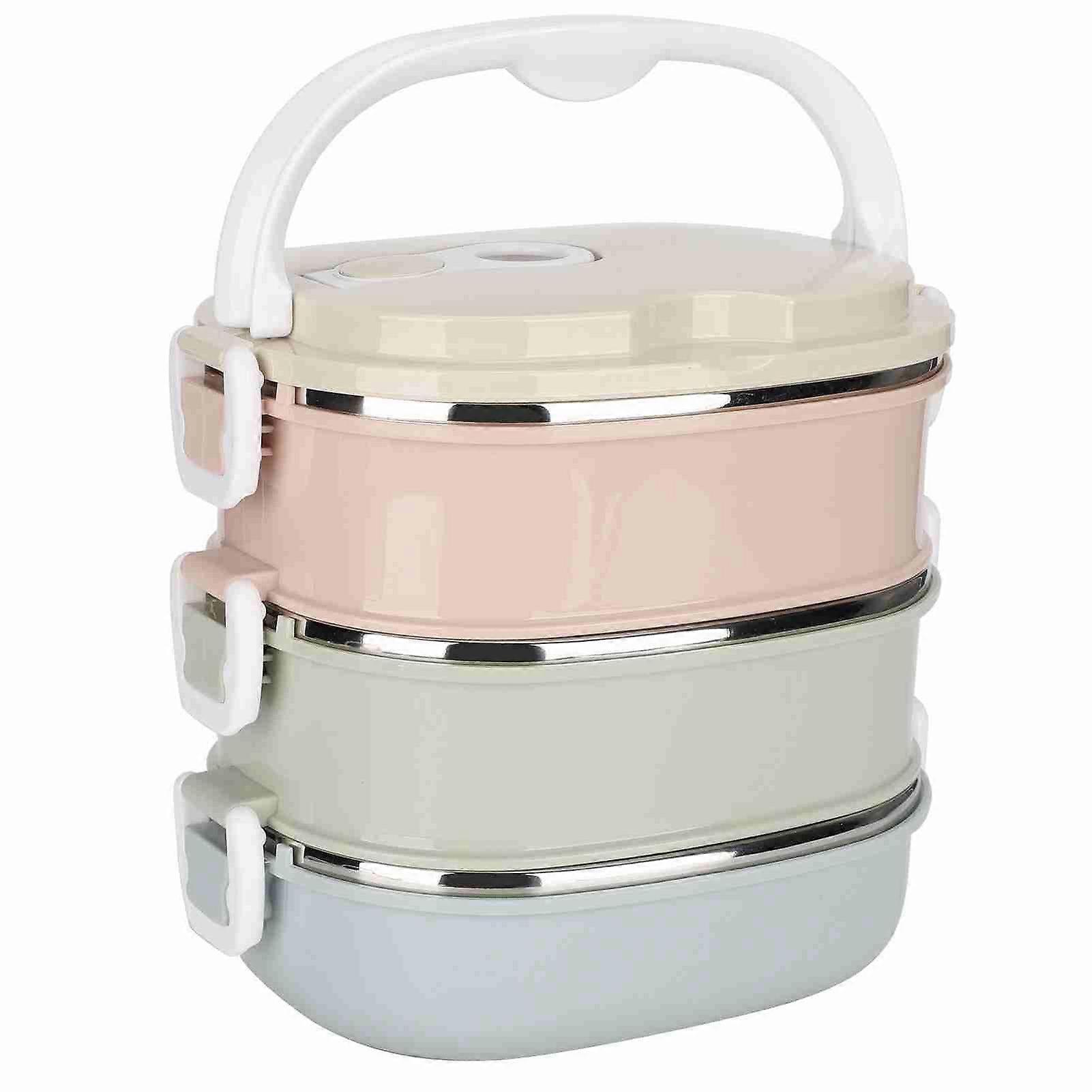 Portable Stainless Steel Lunch Box for Students & Work, Durable PP