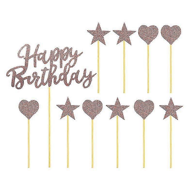 5set cake decorations, Glitter Cake Topper