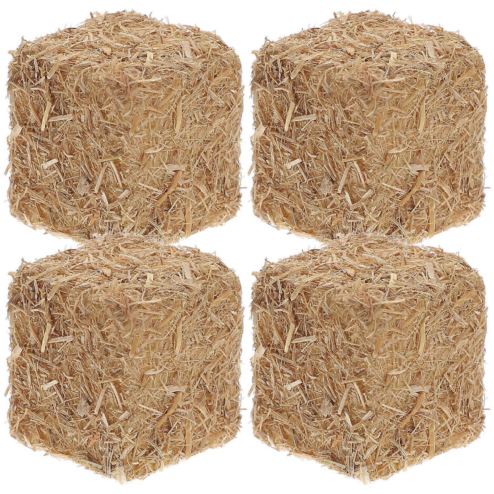 4Pcs Realistic Haystack Decor Outdoor Scene Decor Mini House Scene Haystack Decor