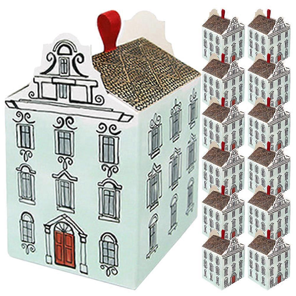 20Pcs House Shaped Paper Boxes Empty Present Bags House Shaped Candy Boxes Candy Packing Boxes