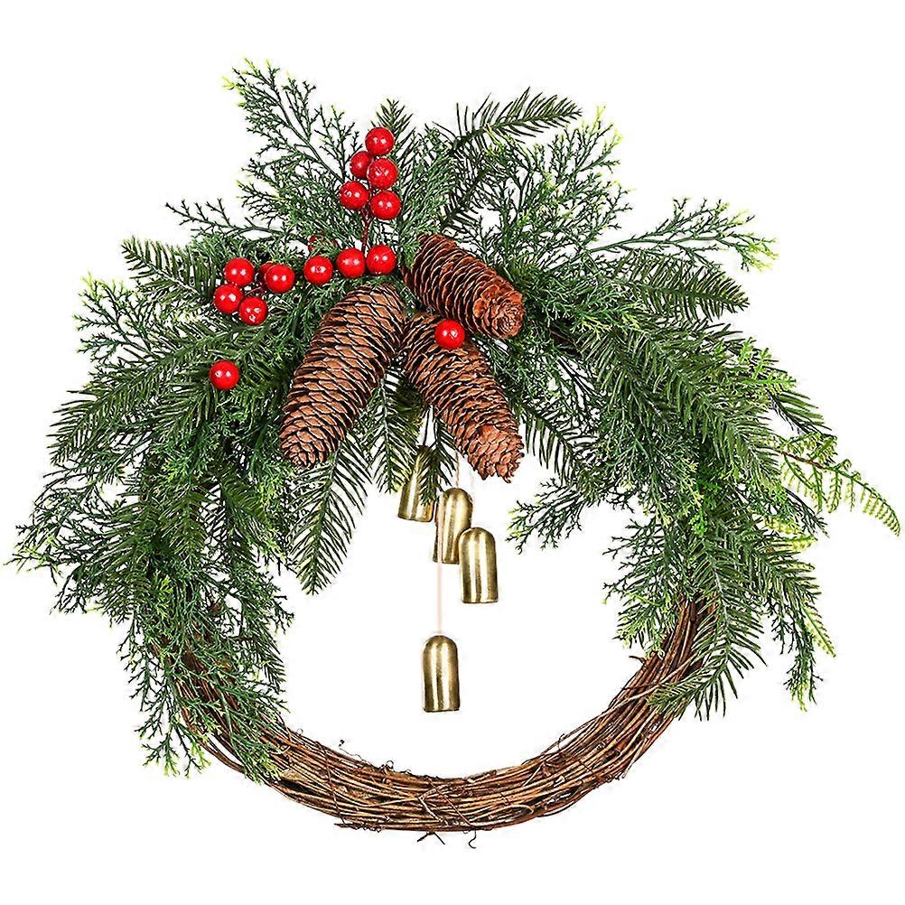 Artificial Berries Wreath Xmas Simulation Wreath Pendant Hanging Bell Wreath