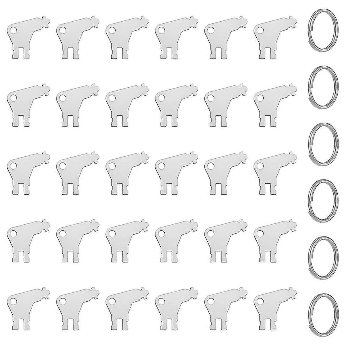 Paper Towel Dispenser Key,30Pcs Universal Dispenser Key with 6 Key Rings for Paper Towel and Toilet