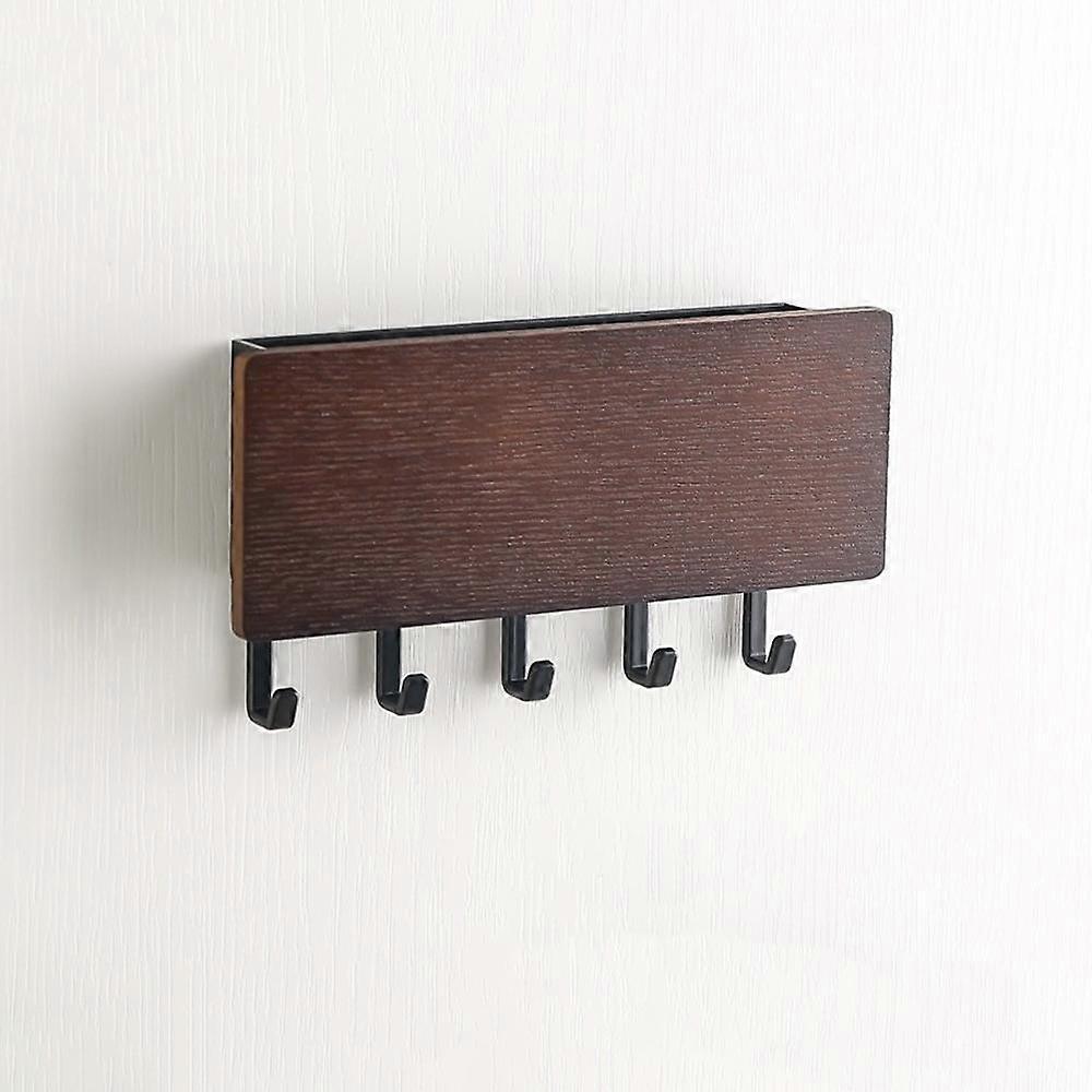 BlackKey Rack With Shelf Wooden Wall Organizer - 5 Hooks For Keys, Key Holder, Vintage Keyboard, Key Organizer, Letter Holder, Key Storage