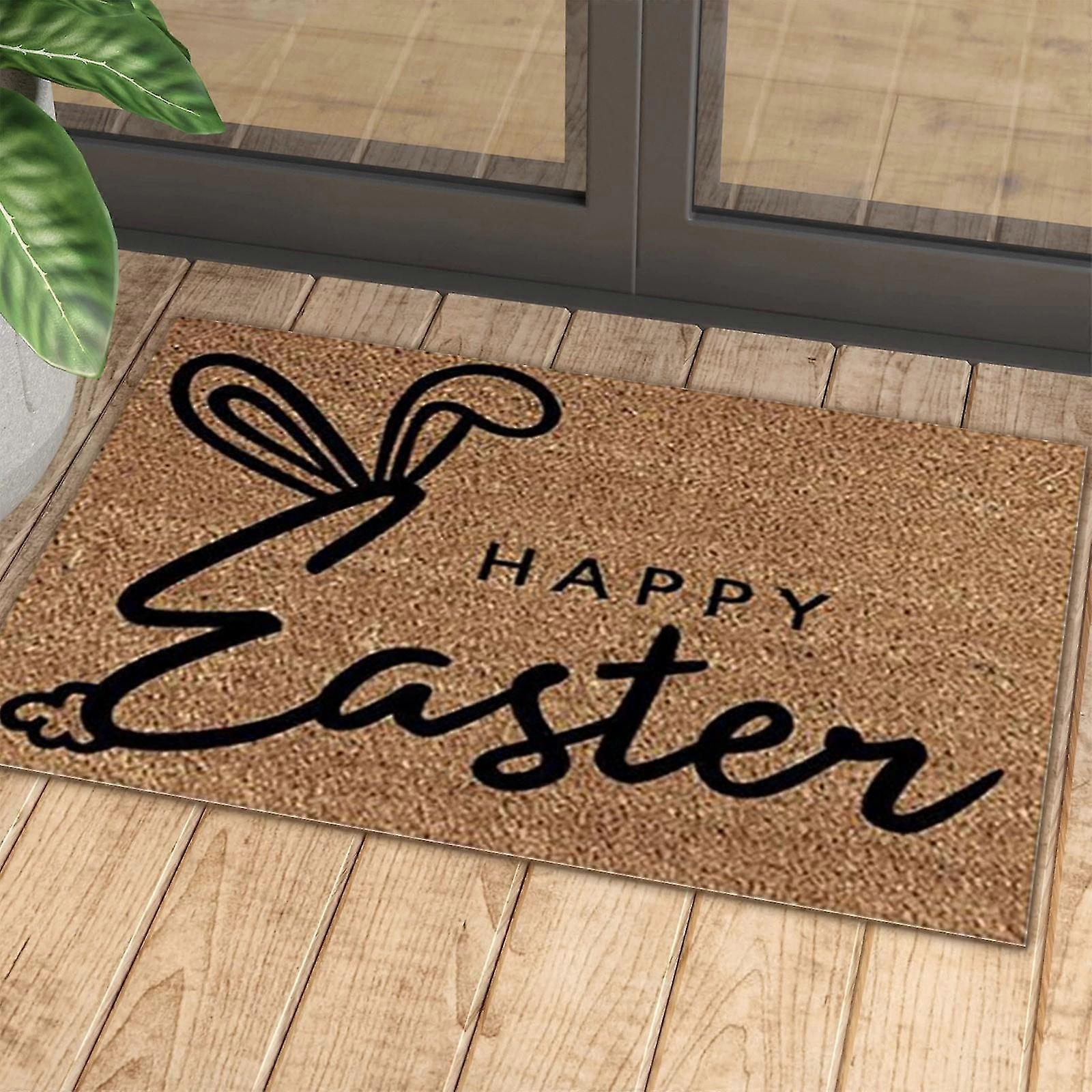 Påsk Dörrmatta Påskägg Kanin Entré Front Veranda Mattor Anti-Halk Bottengolv Inomhus Utomhus Matta För Hem Uteplats Heminredning eierfarben ostern-Yva