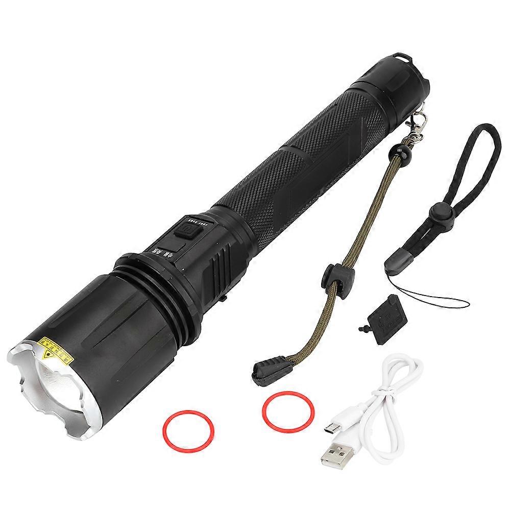 For MTG2 Zoom Flashlight Wide Angle Lens Flashlight Emergency Hammer LCD Screen USB Charging