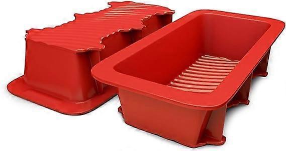 Bread and Loaf Pan Set of 2 Red, Nonstick, Commercial Grade, Flexible