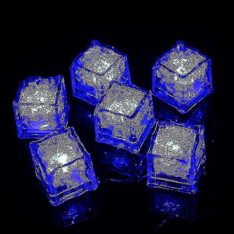 Light Up Ice Cubes, 12 Pack Multi Color Led Ice Cubes, Reusable Glowing Flashing Ice Cube For Club Bar Party Raoliang
