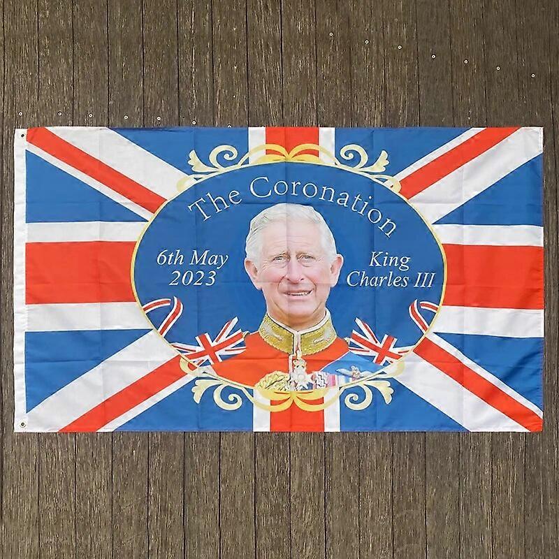 xvggdg דגל מותאם אישית 90 * 150 ס"מ המלך צ'ארלס דגל יוניון ג'ק 2022 בריטניה דגל יוניון ג'ק בריטניה המלך צ'ארלס