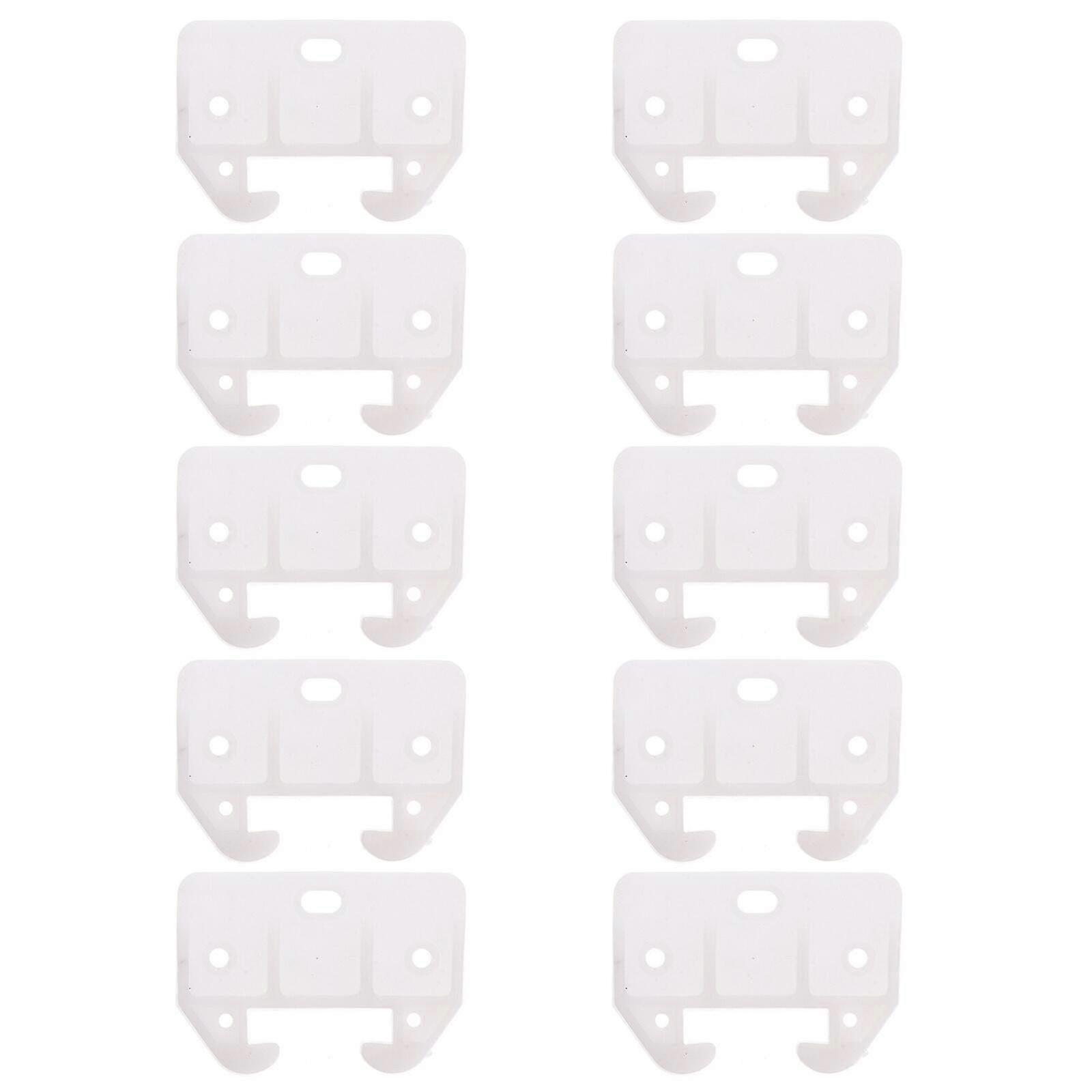 10pcs מגירת פלסטיק מדריכי מסלול שקופיות חלקי ריהוט חלופיים (לבן) -xx