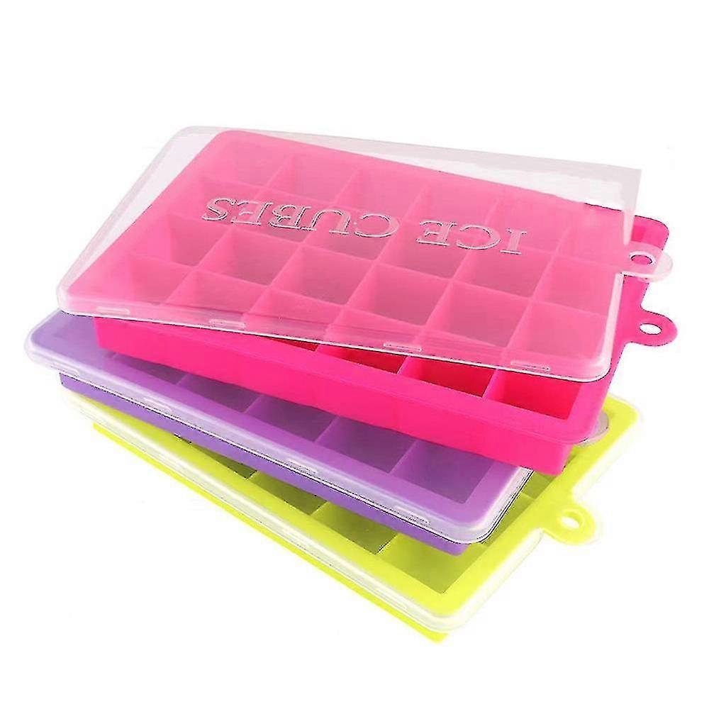 Ice Cube Trays With Transparent Lids Silicone