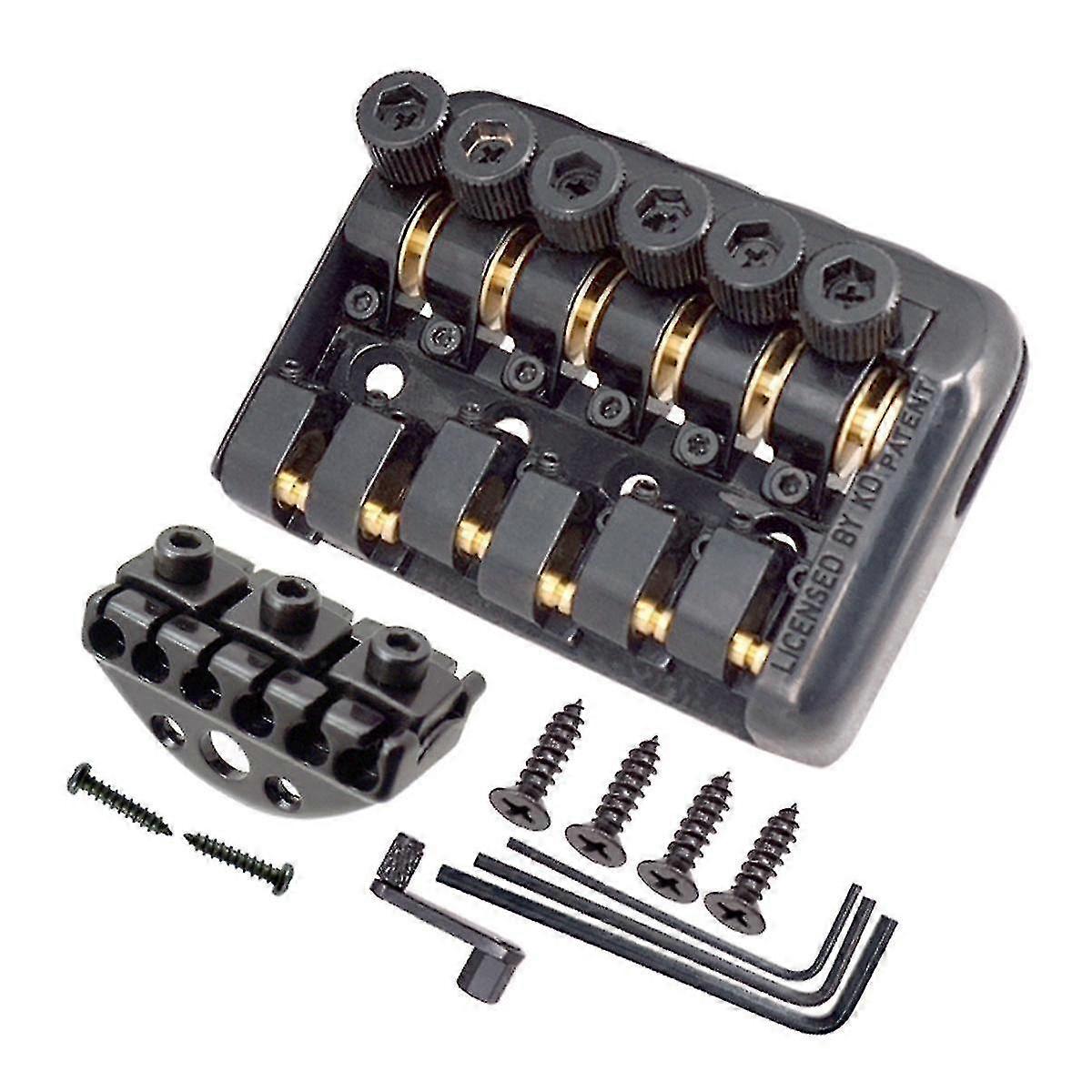 6 String Saddle Headless Electric Guitar Bridge Tailpiece with Worms Involved String Device Guitar