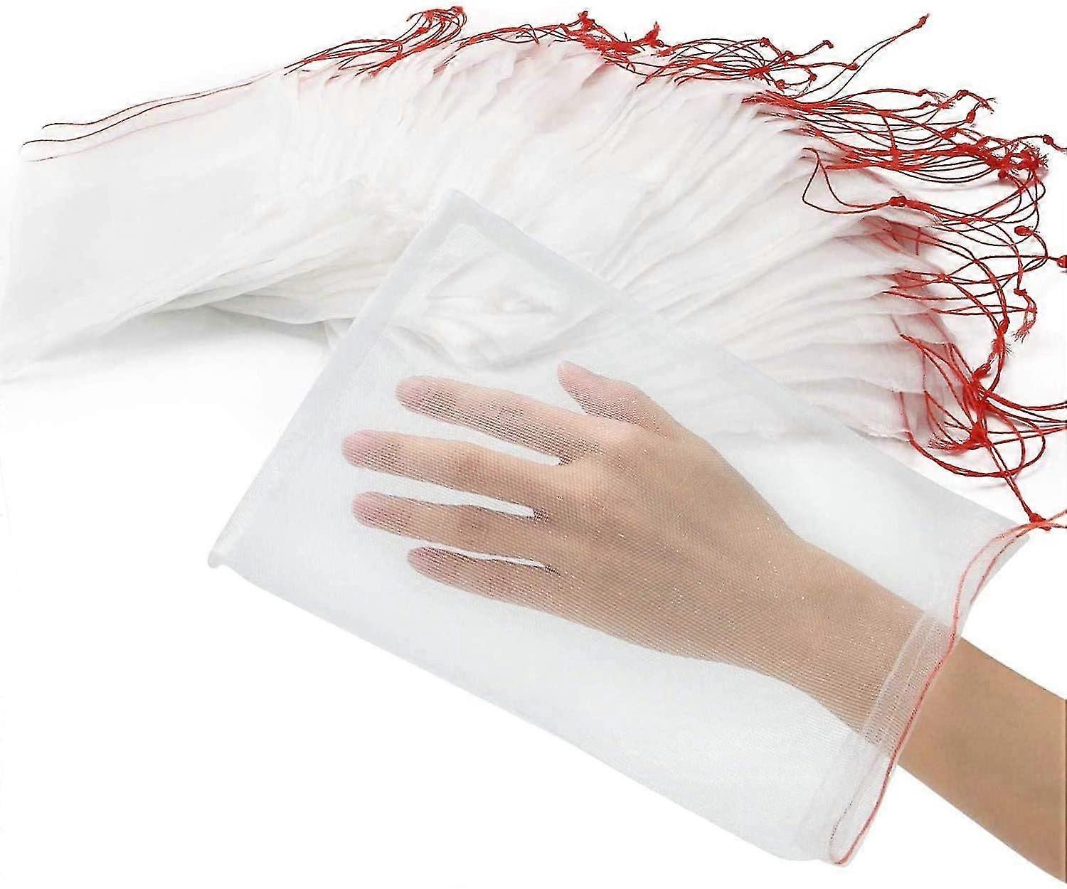 50pcs Fruit Protective Bag Garden Mesh Bag Wasp Protection Organza Bag With Drawstring 25x15cm