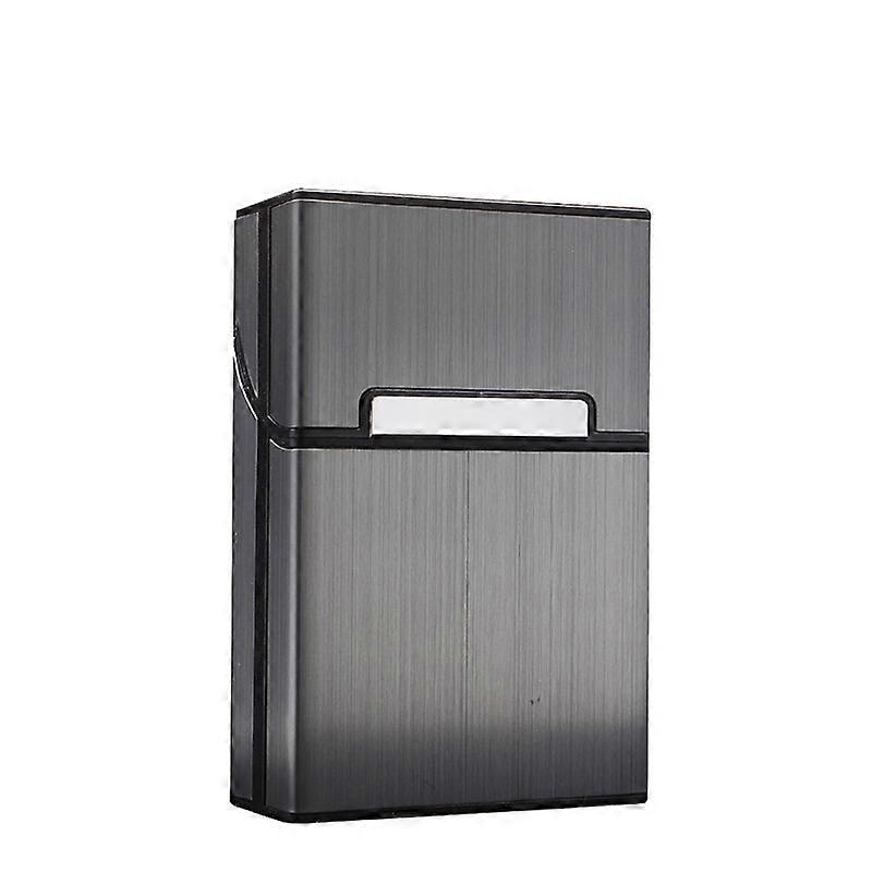 Metal Cigarette Case 20 Capacity Cigarette Cigar Protective Lid Case Brushed Aluminum Cigarette Case Hard Case with Solid Magnetic Flip Cover