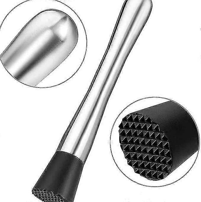 Stainless Steel Crushed Popsicle Smashed Popsicle Hand Beat Lemon Tea Tool Crushed Ice Hammer Mashed Juice Stick Cocktail Bar 1 Piece Silver
