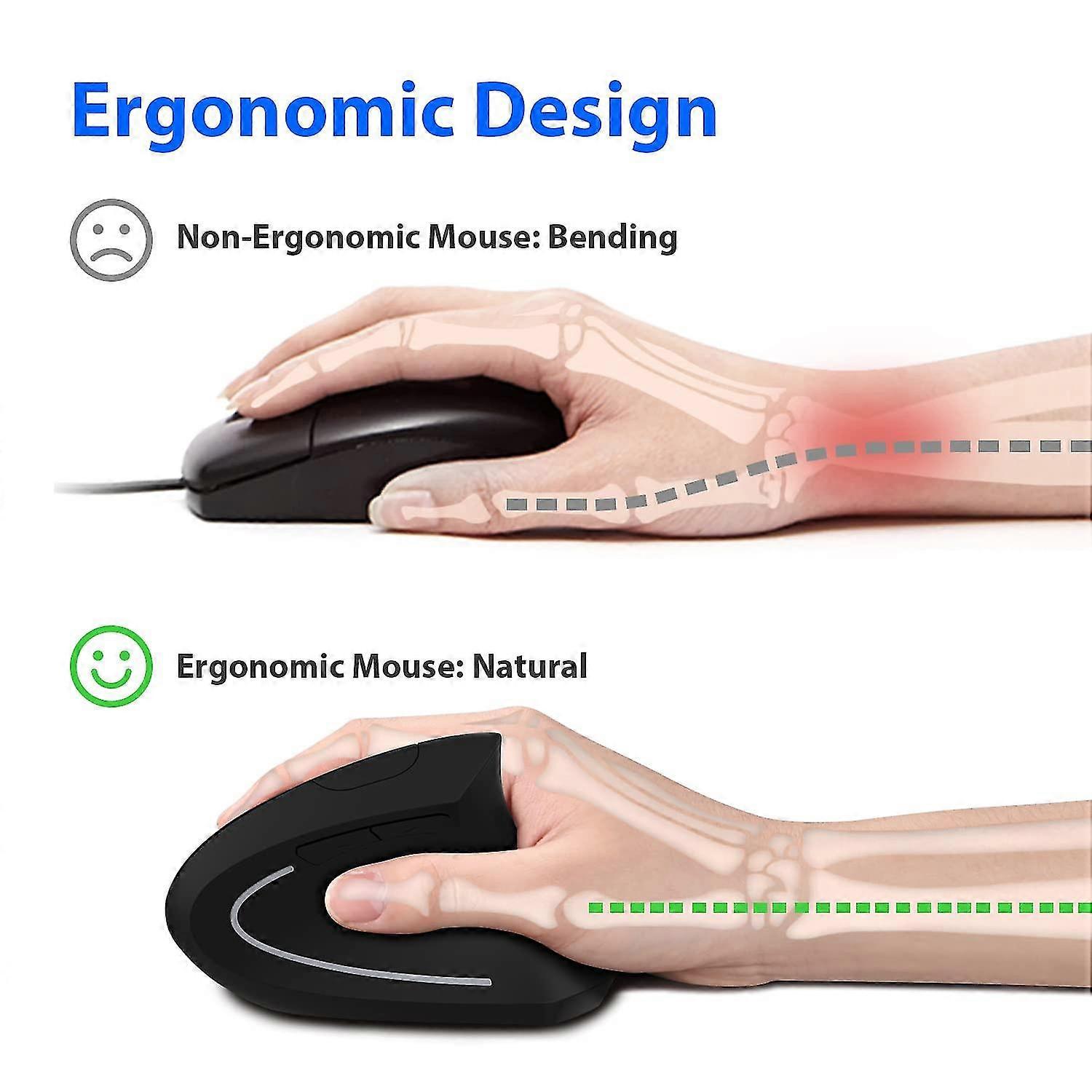Ergonomic Mouse, Vertical Wireless Computer Mouse 2.4g