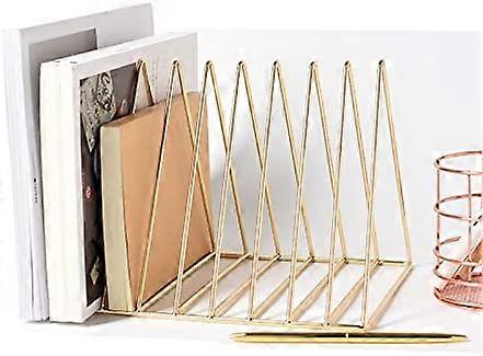 Newspaper Rack Modern Newspaper Holder Magazine Rack Bookshelf Magazine Collector Shelf Rack File Metal(Gold)