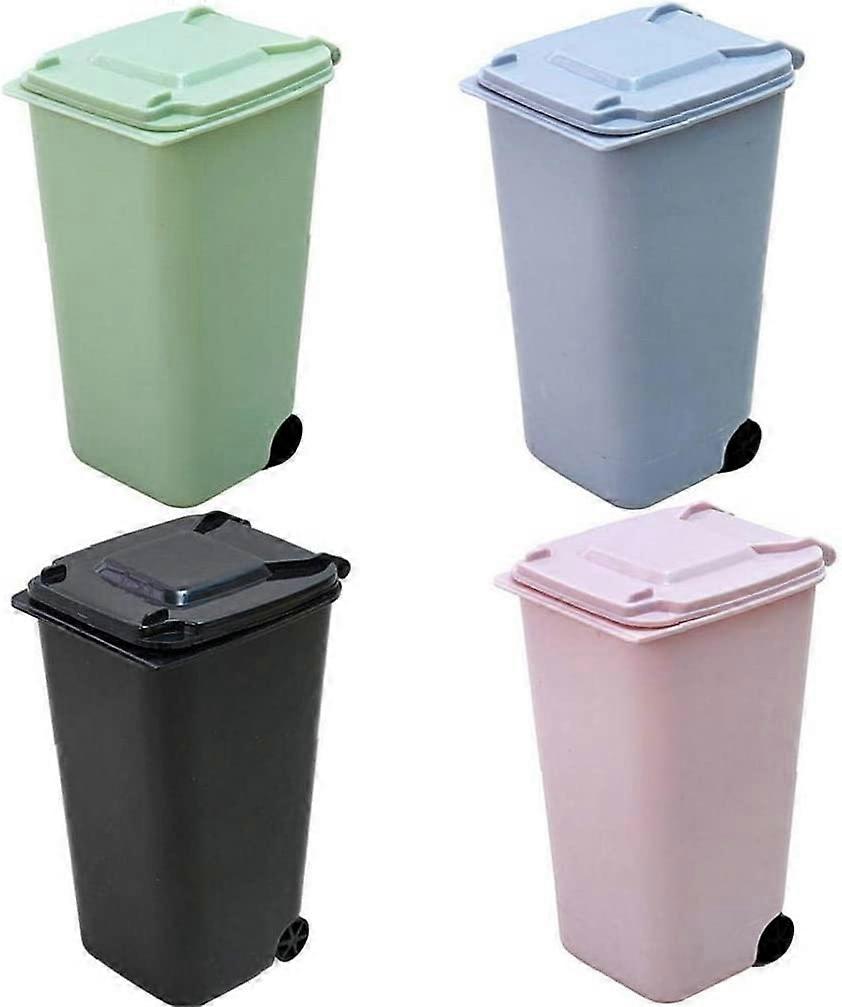 4er Pack Bürobedarf Wheelie Mini Mülleimer