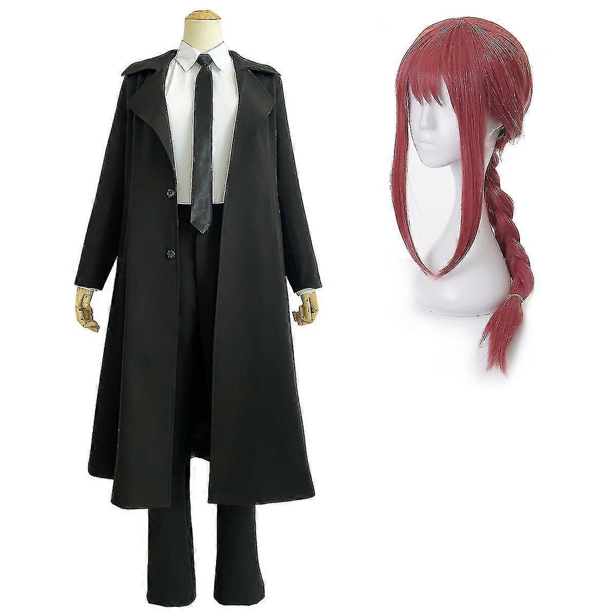 אנימה שרשרת מסור תחפושות קוספליי Makima מעיל חליפה מדים שחור חולצת טרנץ 'פאה שיער מזויף לבוש מזדמן ליל כל הקדושים חג המולד