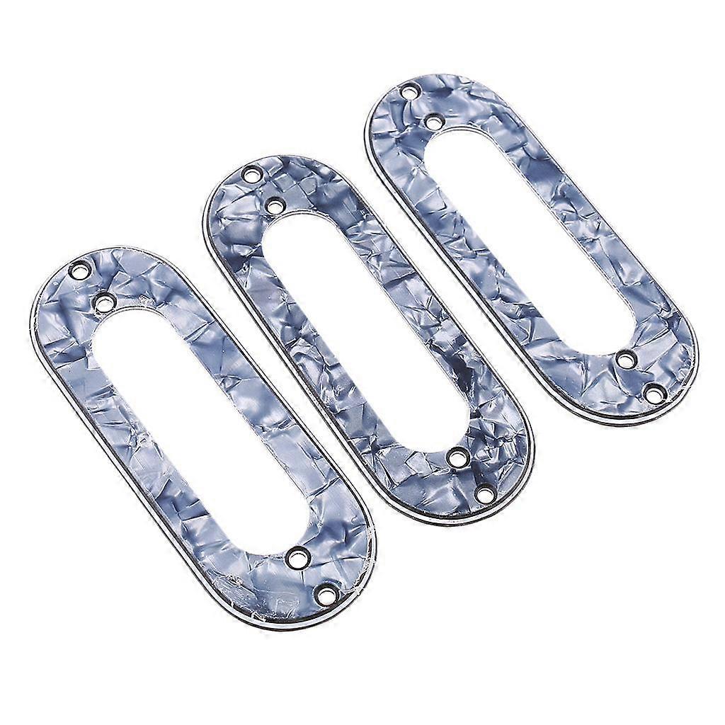 3 Pieces Single Coil Pickup Frame Mounting Ring for ST Guitar Silver
