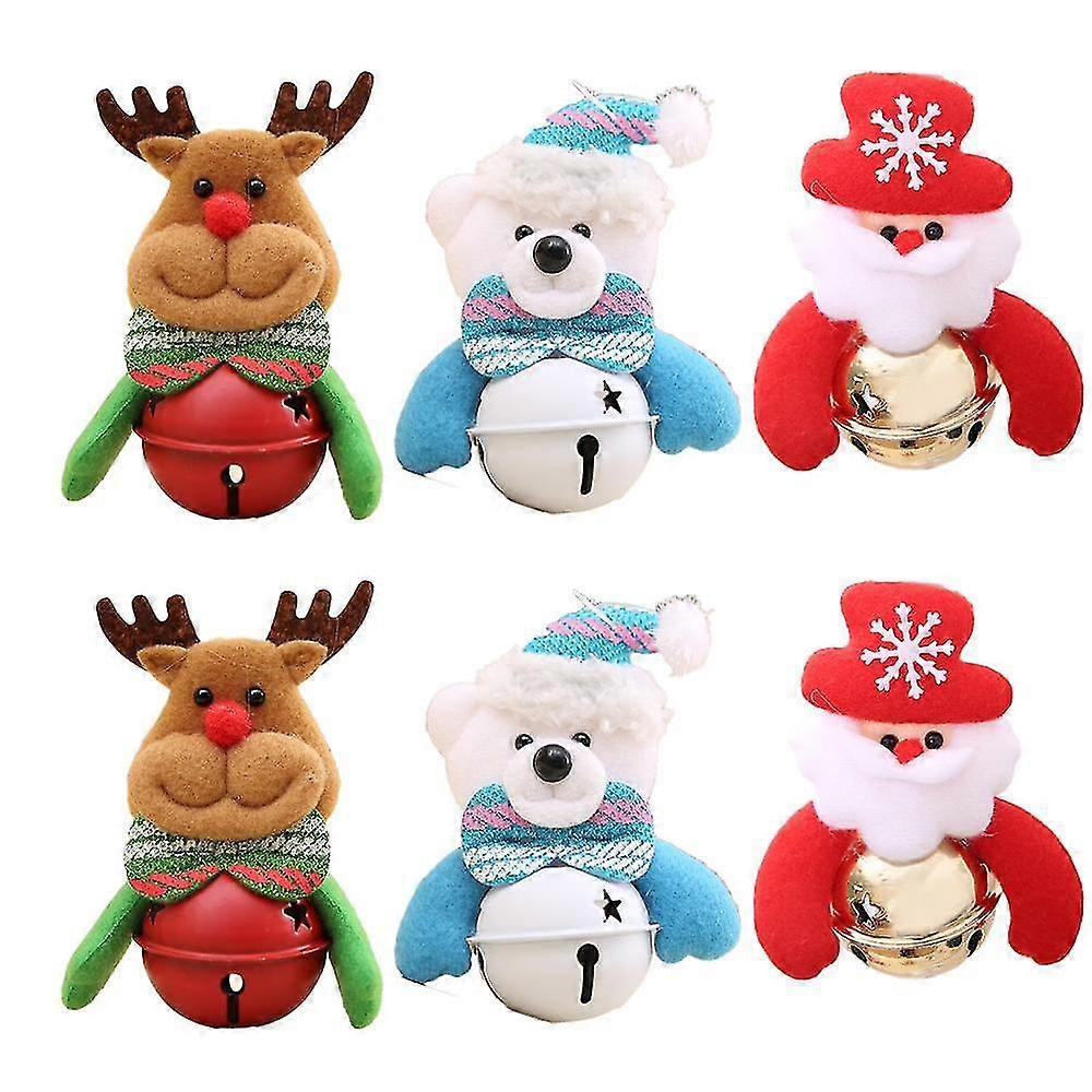 Christmas Bell Ornaments Cute Santa For Holiday Party Decor