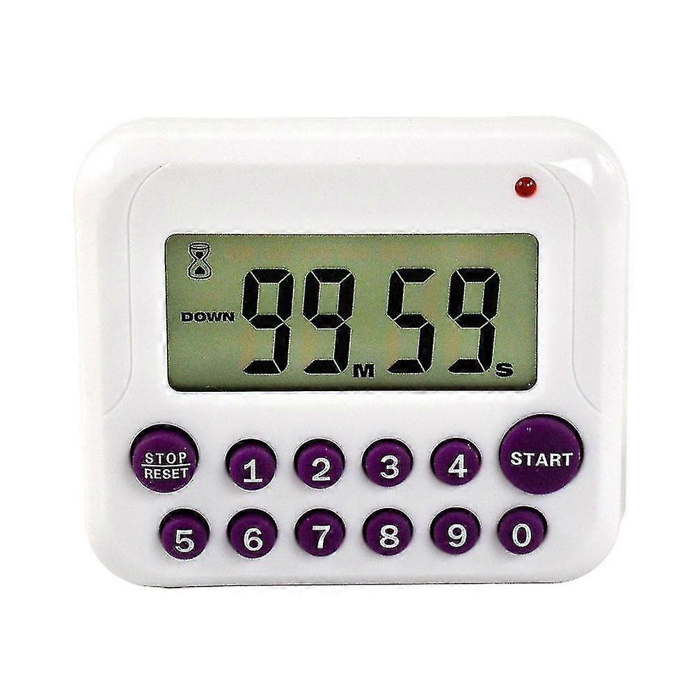 Hvid digital køkkentimer Magnetisk nedtælling op Cooking Timer Ur med magnet tilbage og klip, høj alarm, store displayminutter og sekunder Directl