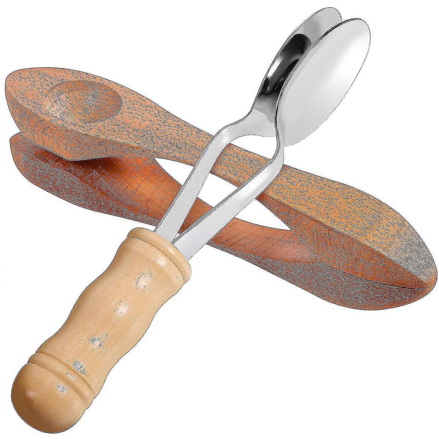 قطع ملاعق موسيقية ملاعق خشبية موسيقية مصفقون مع ملاعق موسيقية معدنية آلة قرع شعبية