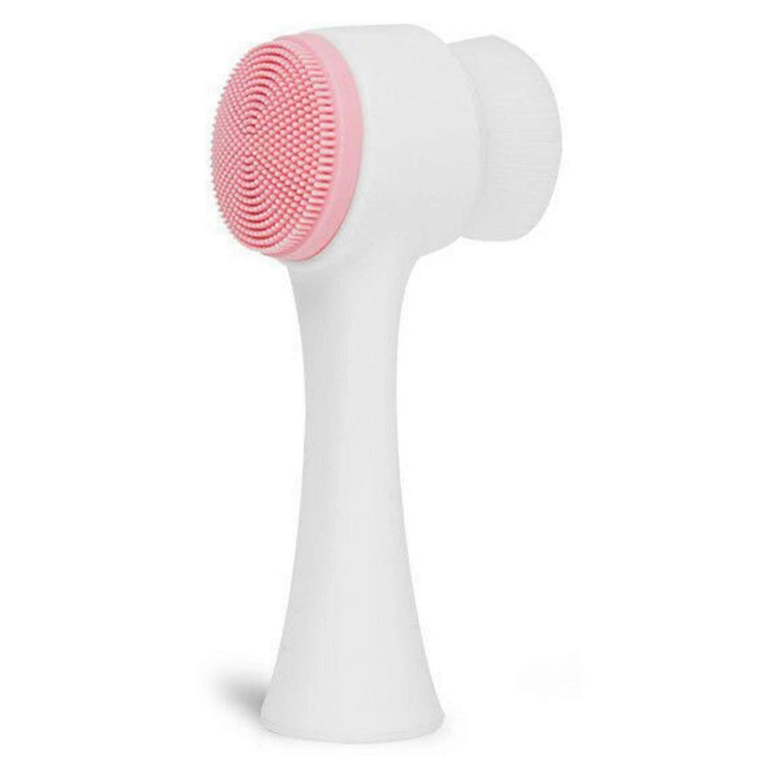Multifunctional 3D Double Side Face Skin Cleaning Brush - Pink