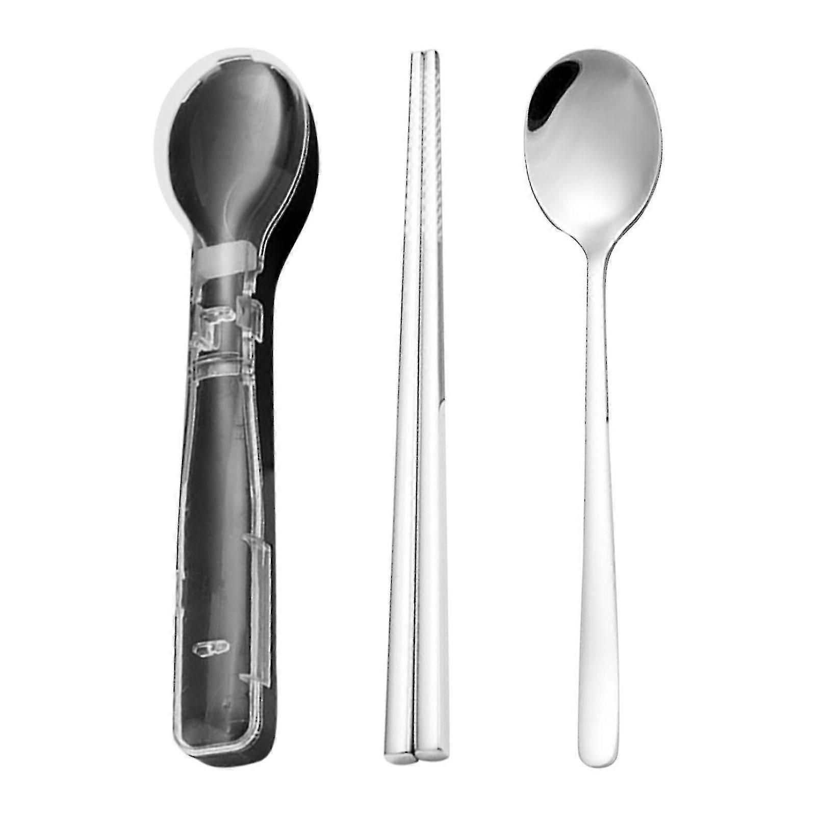 stainless steel portable tableware two-piece set fork spoon chop  tableware
