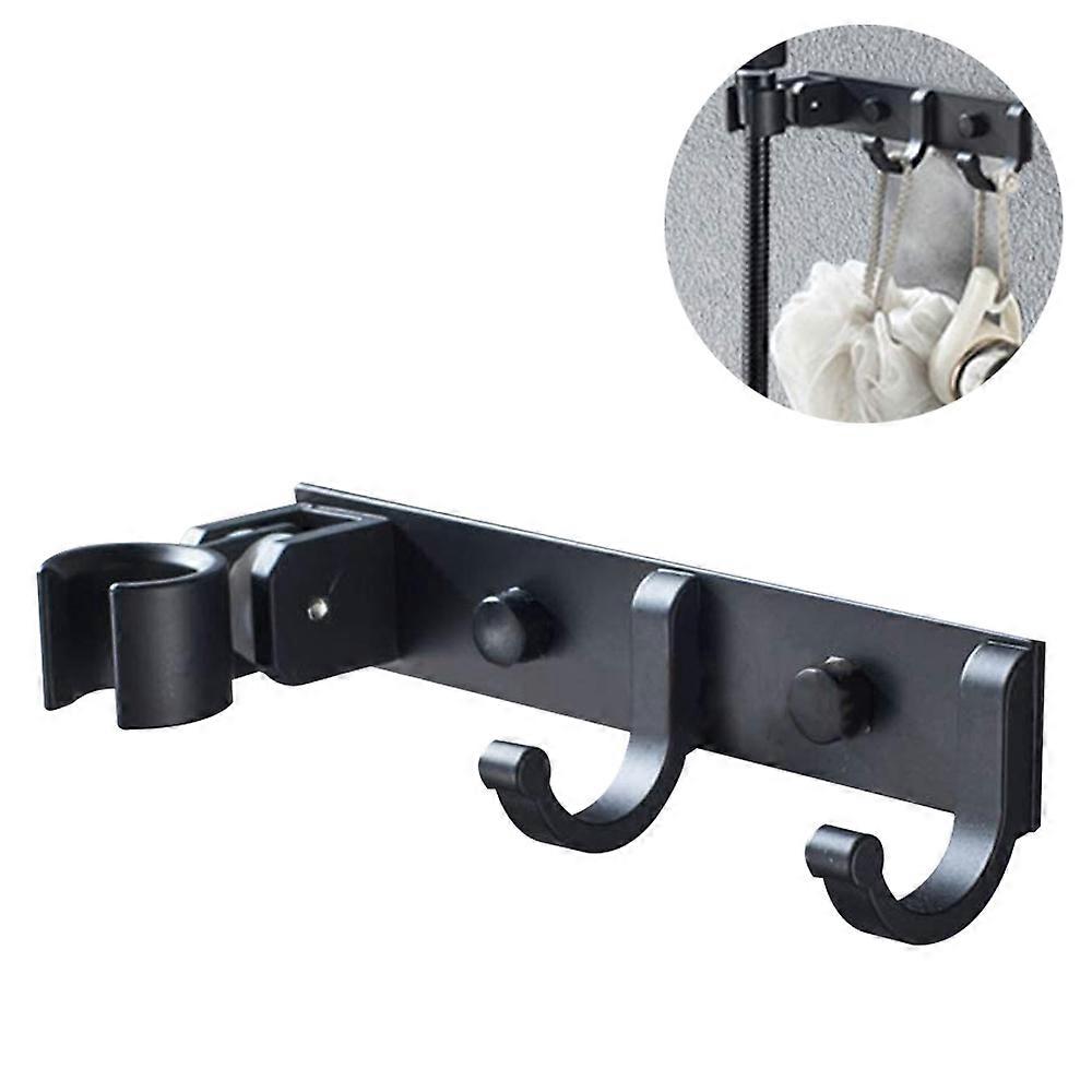 Handheld Shower Head Holder - Adjustable Bracket with 2 Hanger Hooks