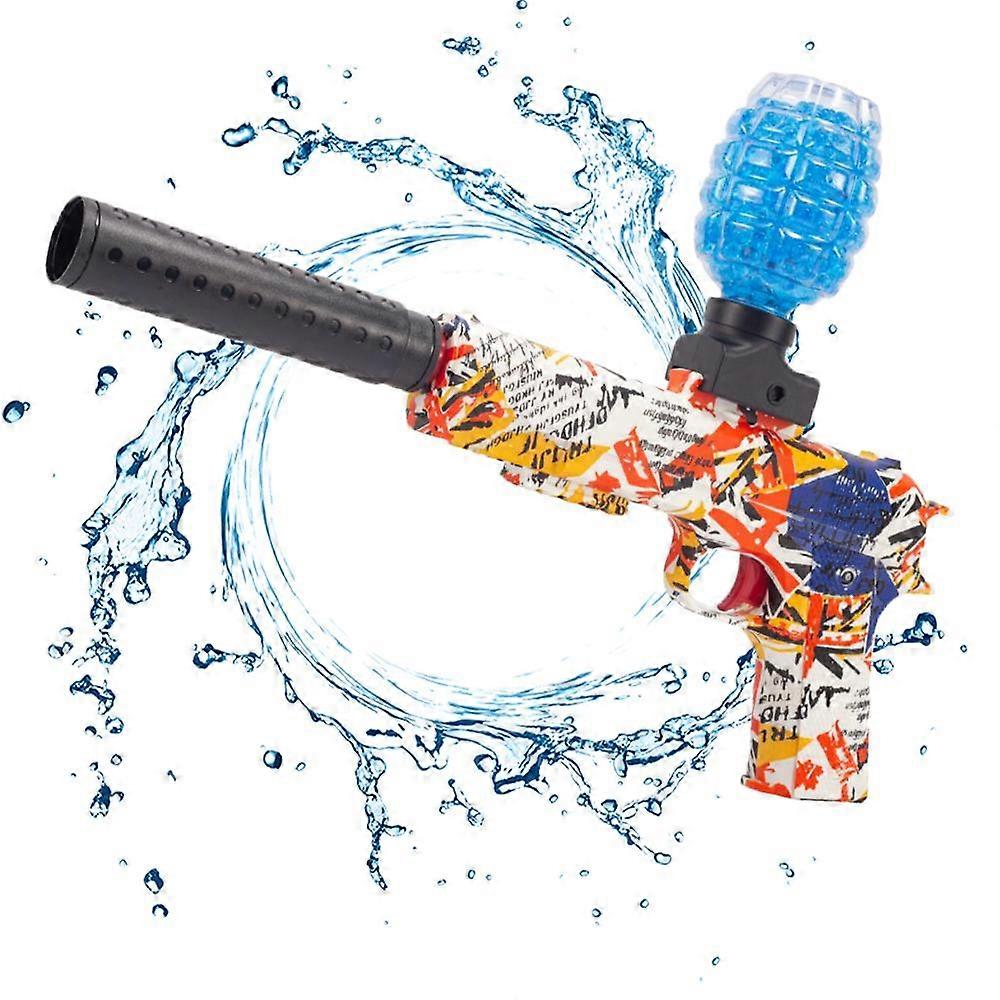 全自動スプレージェルウォーターガンスイミングプールビーチグラフィティガン電気高速連続発射ウォーターガン少年誕生日プレゼント7-8mmゲルビーズ