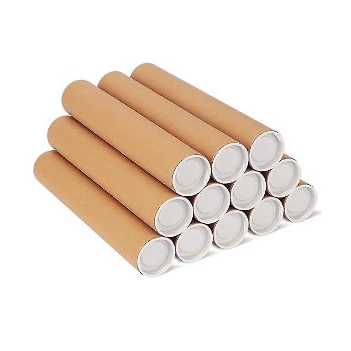 12 Pack Mailing Tubes com tampas compatíveis Packaging Posters, 2x12 polegadas Cardboard Mailers Tube, Poster Tub + (anúncios