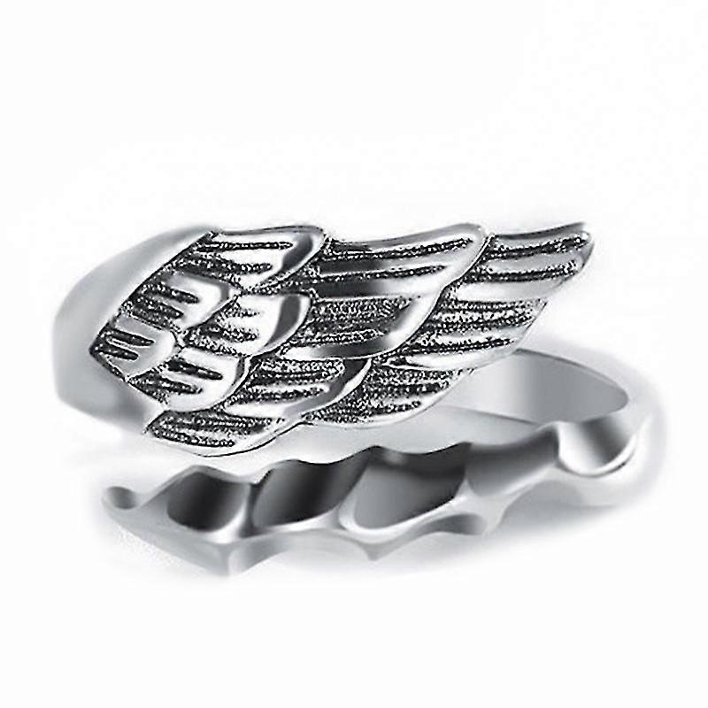 Angel And Devil Ring Men's Single Ring Personality Trend Open Ring Retro Ring