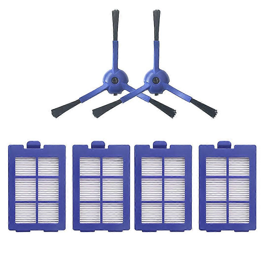 For Eufy X8 Sweeper Vacuum Cleaner 2 Side Brushes + 4 Filters